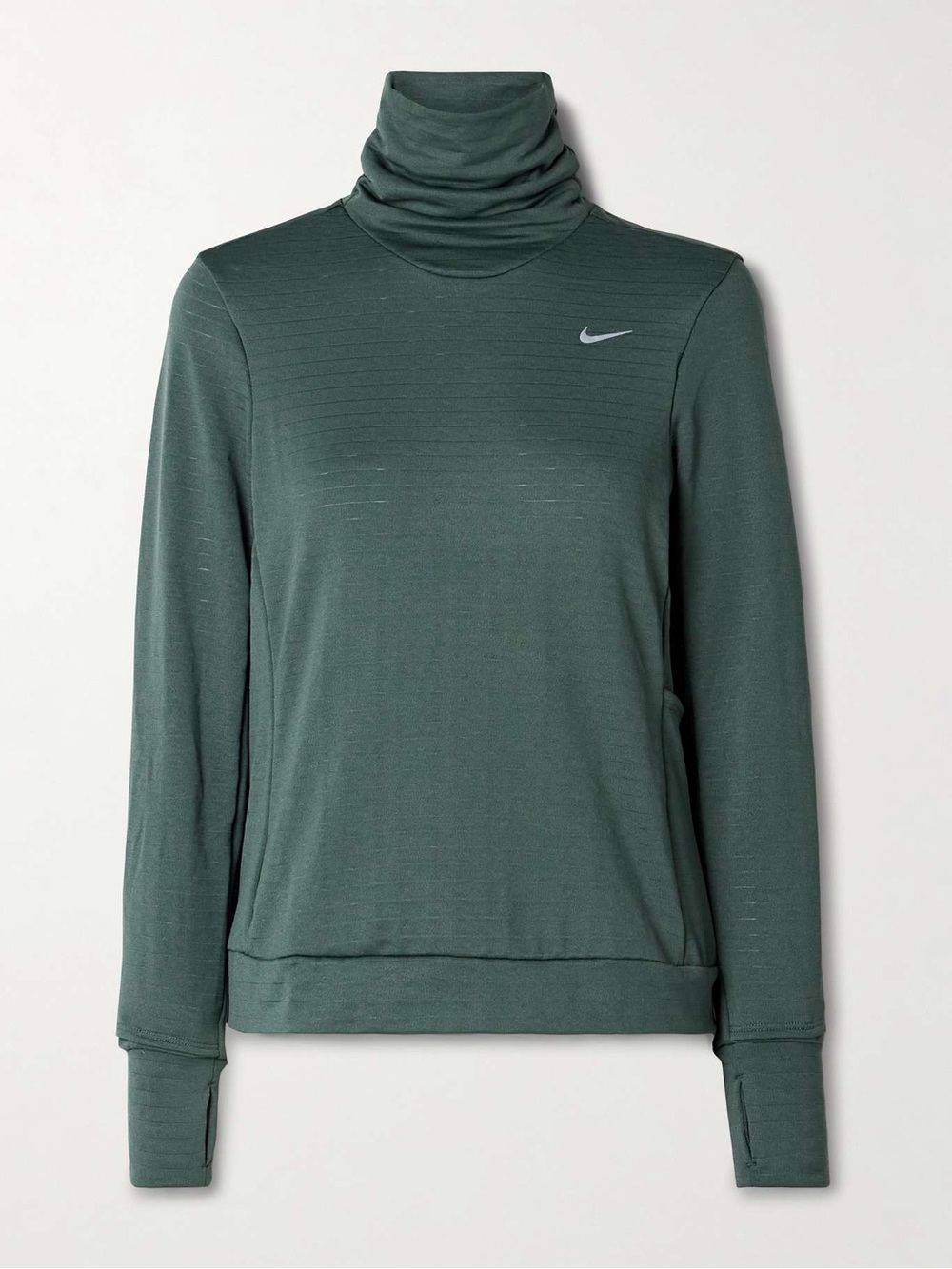 NWT Nike Swift Element ribbed Therma-FIT Teal Green turtleneck top Small Petite